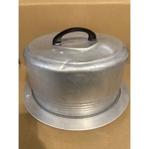 Vintage Regal Ware Aluminum Cake Carrier Plate With Locking Lid